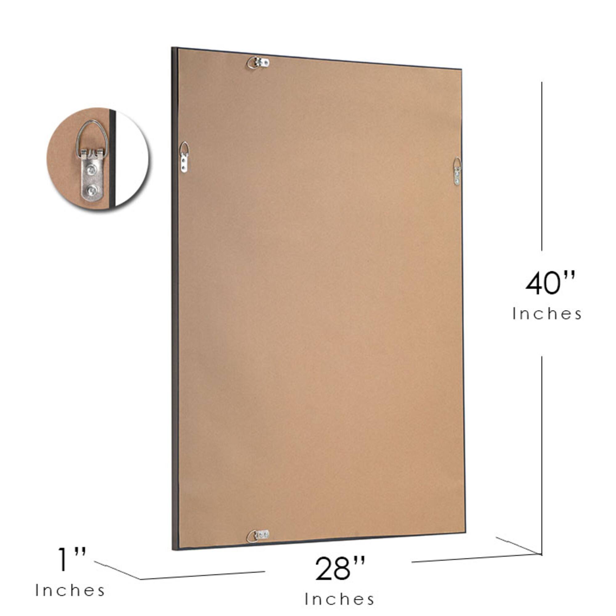 Head West 40" x 28" Oil Rubbed Antique Brushed Nickel Framed Wall Mirror